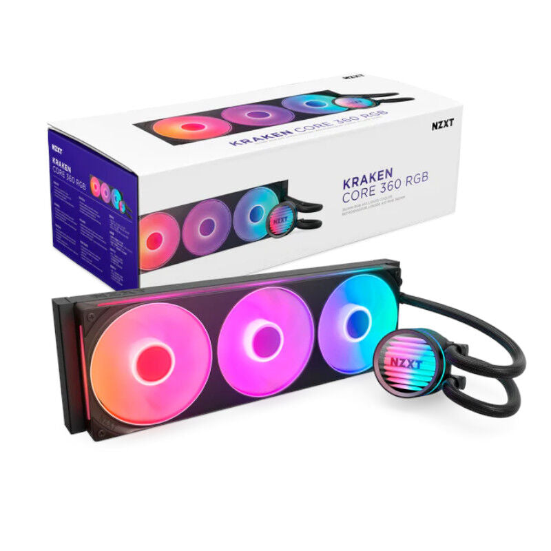 RGB-effekter på NZXT Kraken Core 360 RGB AIO vannkjøling 360 mm svart
