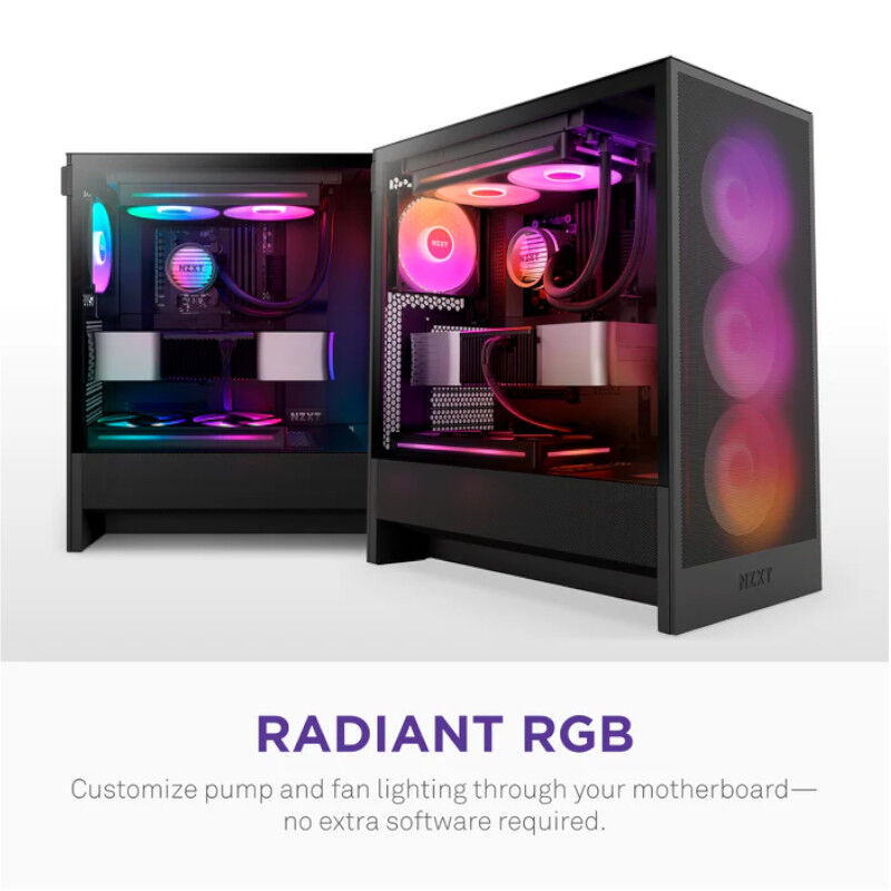 Sidebilde av NZXT Kraken Core 360 RGB AIO vannkjøling 360 mm svart