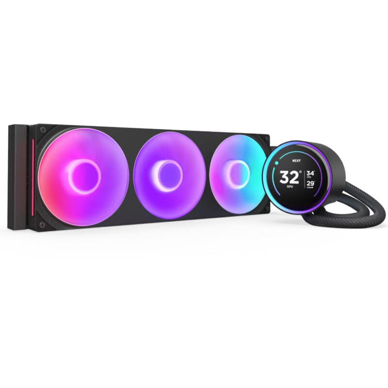 NZXT Kraken Elite 360 RGB AIO vannkjøling 360 mm svart forfra