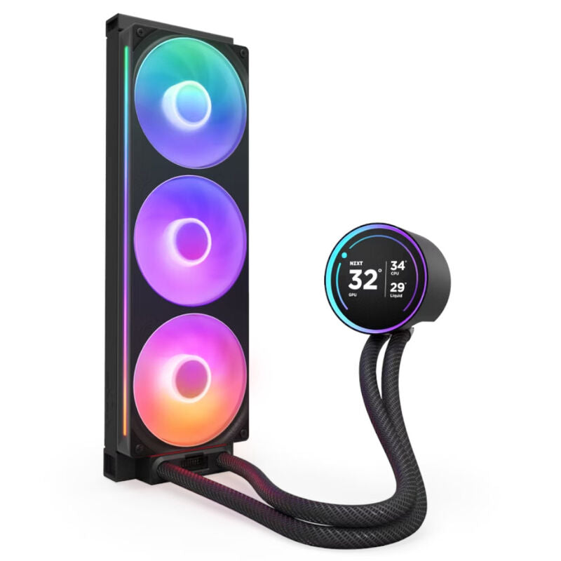 NZXT Kraken Elite 360 RGB AIO vannkjøling 360 mm svart bakside
