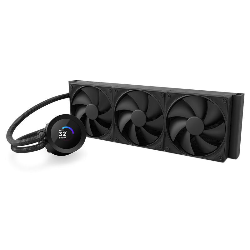 Baksiden av NZXT Kraken Plus 360 AIO vannkjøling LCD-skjerm svart
