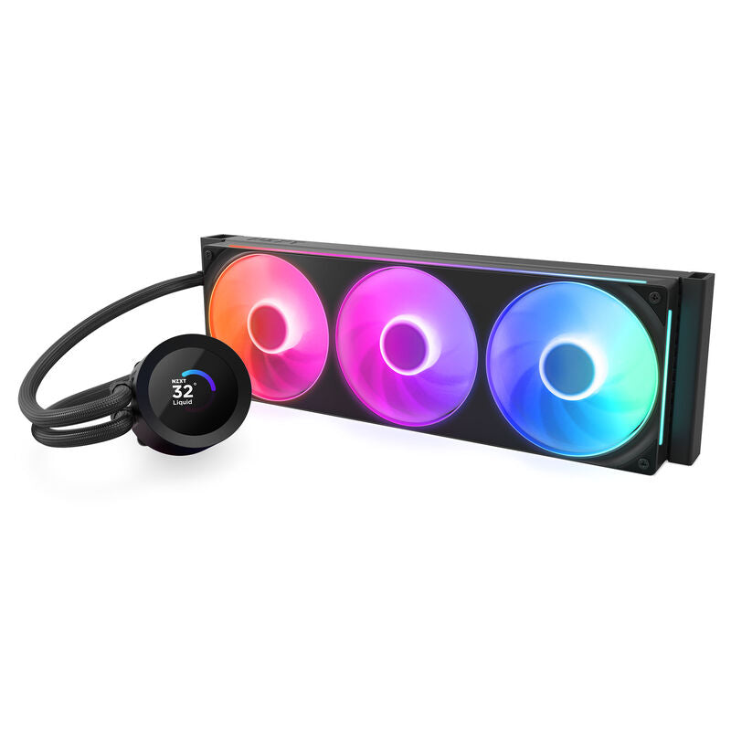 NZXT Kraken Plus 360 RGB AIO vannkjøling LCD 360 mm svart bakside