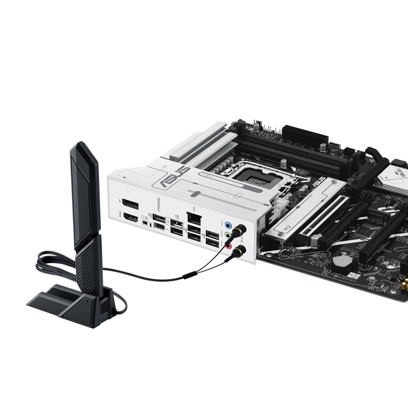 Oversikt over ASUS Prime Z890-P WiFi hovedkort med RGB-belysning