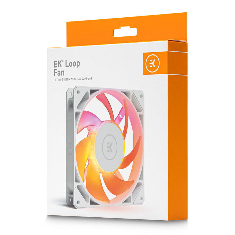 Oversikt over EK Water Blocks EK-Loop FPT 140 mm DRGB PWM vifte hvit