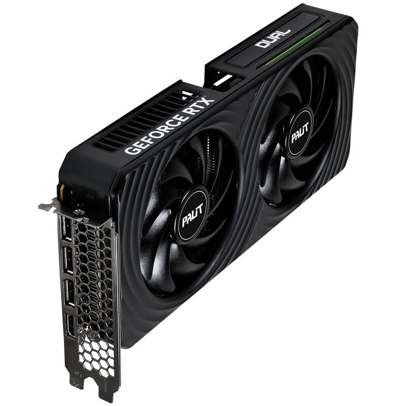 Nærbilde av kjøleventilatorene på Palit GeForce RTX 5050 Dual