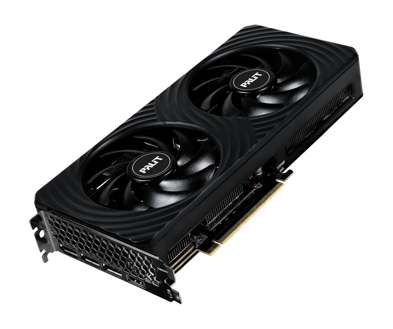 Detalj av Palit GeForce RTX 5060 Dual grafikkort vifte