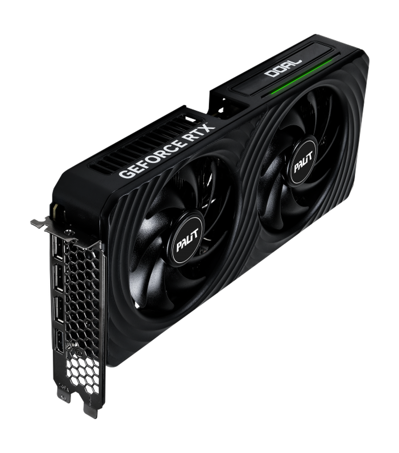 Palit GeForce RTX 5060 Dual grafikkort med grønne RGB-lys