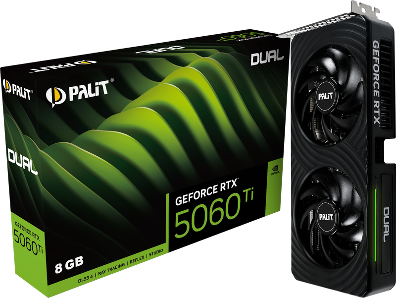 Palit GeForce RTX 5060 Ti Dual grafikkort forfra