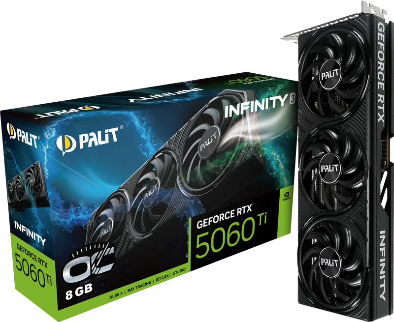 Palit GeForce RTX 5060 Ti Infinity 3 OC grafikkort forfra