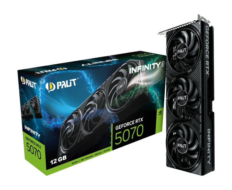 Palit GeForce RTX 5070 Infinity 3 grafikkort forfra