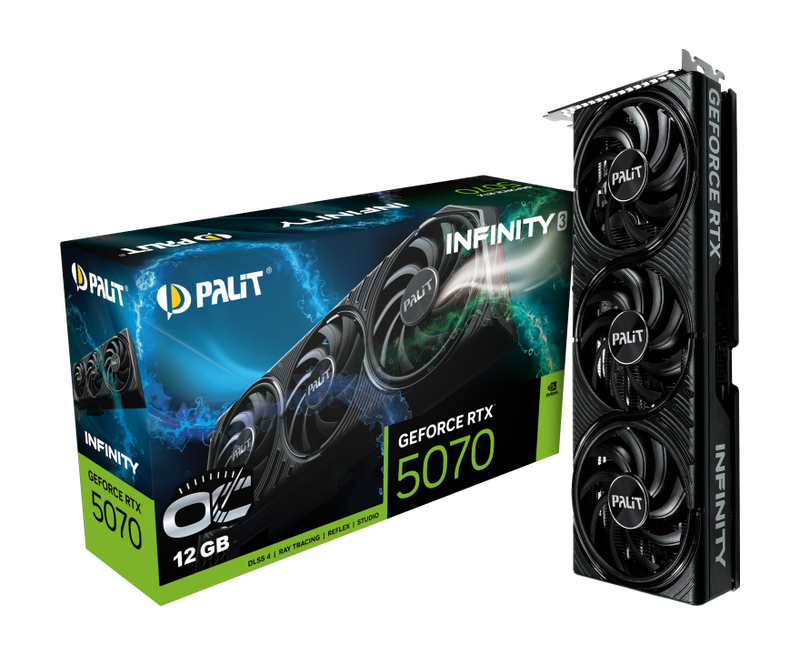 Palit GeForce RTX 5070 Infinity 3 OC grafikkort forfra