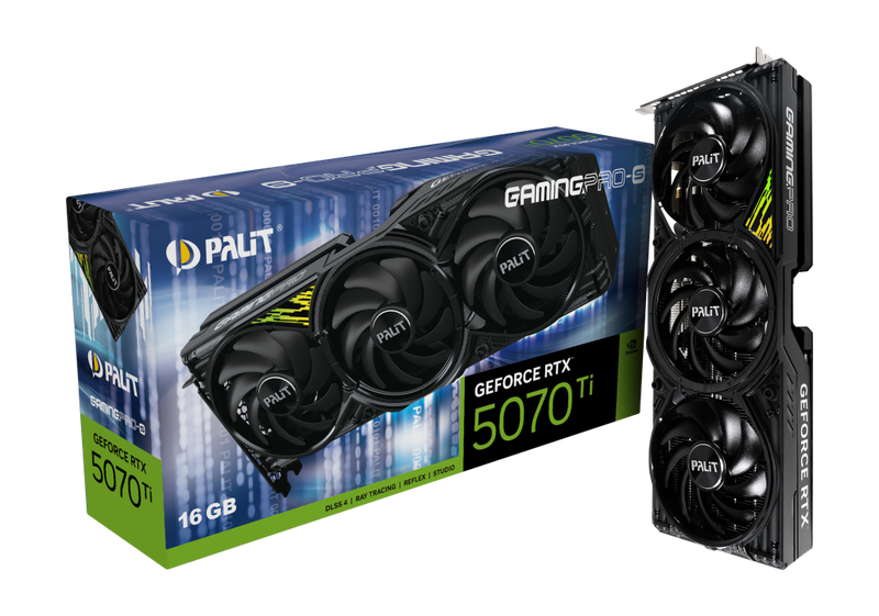 Palit GeForce RTX 5070 Ti GamingPro-S grafikkort forfra