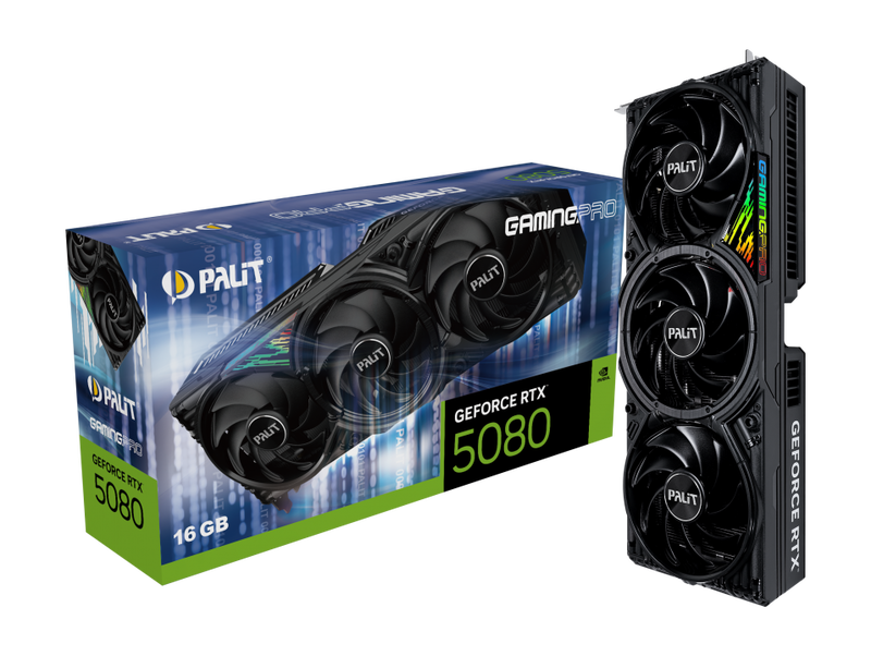 Palit GeForce RTX 5080 GamingPro grafikkort forfra
