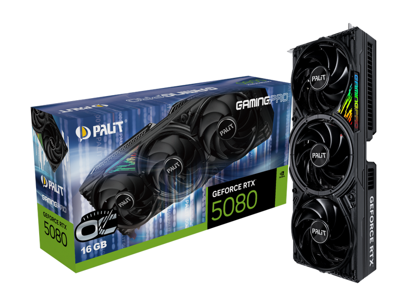 Palit GeForce RTX 5080 GamingPro OC grafikkort forfra