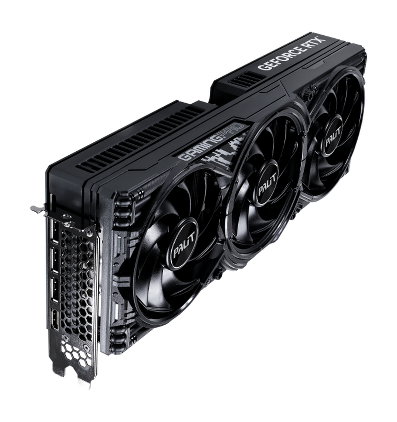 Palit GeForce RTX 5080 GamingPro OC nærbilde av kjøling