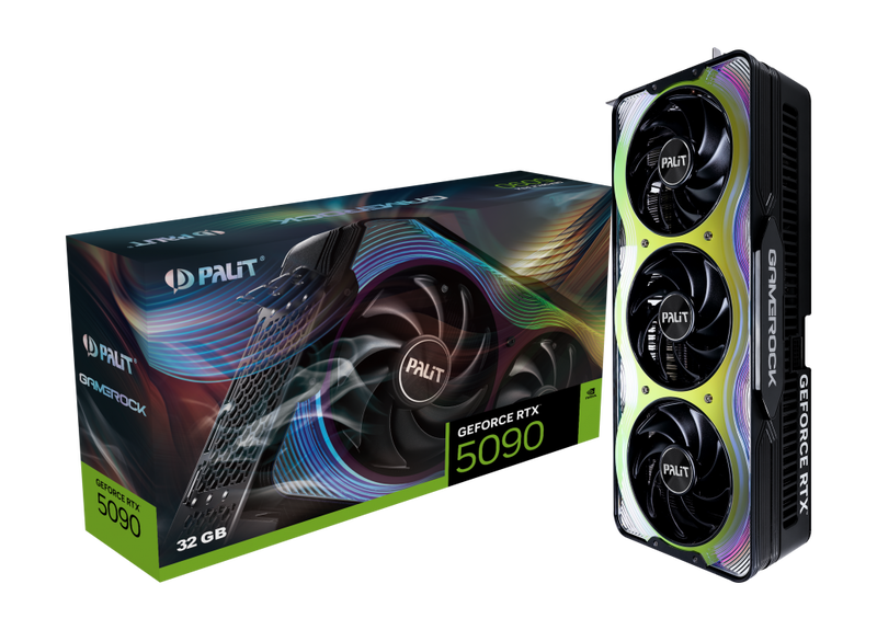 Palit GeForce RTX 5090 GameRock grafikkort forfra