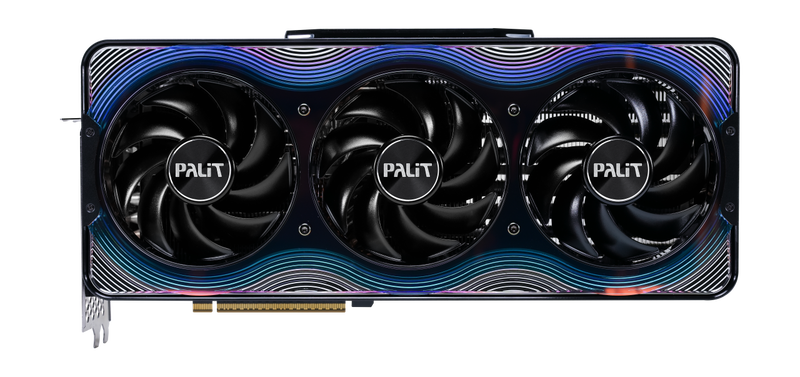 Detalj av RGB-belysning på Palit GeForce RTX 5090 GameRock OC