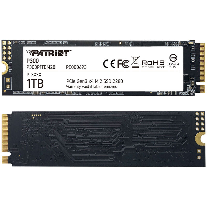 Nærbilde av Patriot P300 NVMe SSD 1 TB PCIe 3.0 M.2 2280 montert
