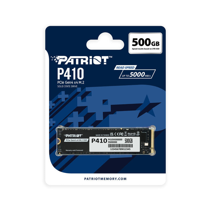 Patriot P410 NVMe SSD PCIe 4.0 M.2 2280 500 GB montert i PC