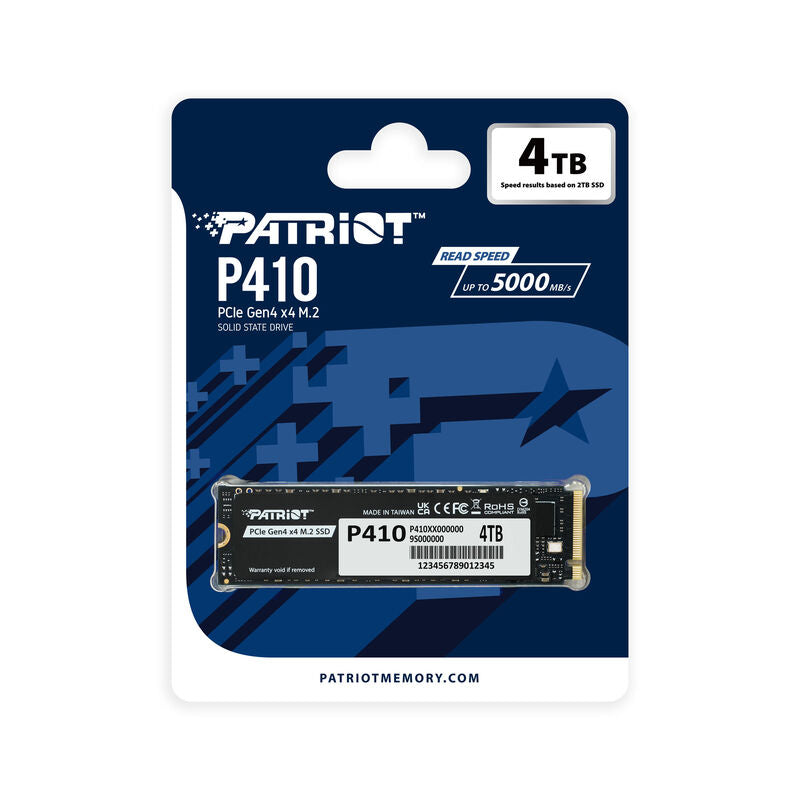 Patriot P410 NVMe SSD PCIe 4.0 M.2 2280 4 TB montert i PC