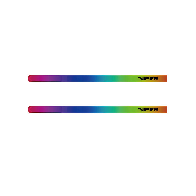 Nærbilde av RGB-belysning på Patriot Viper RGB Elite 5 Ultra DDR5-6400 CL32 RAM 96 GB svart