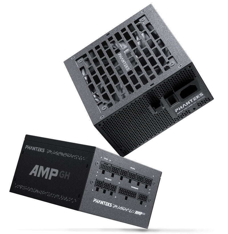 Nærbilde av 120 mm vifte på Phanteks AMP GH strømforsyning