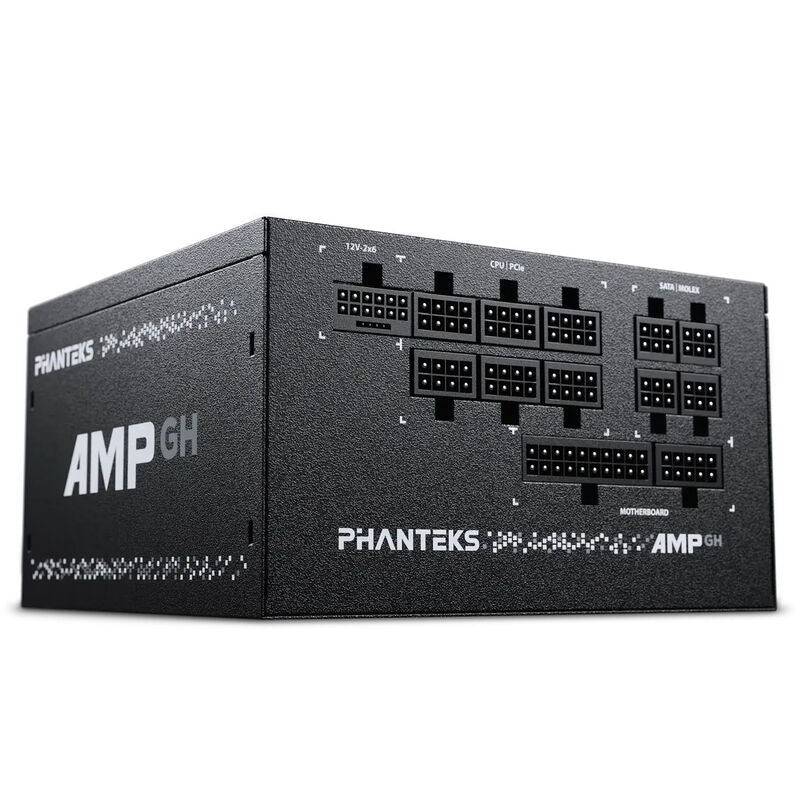 Nærbilde av Phanteks AMP GH V2 strømforsyning 1000 W ventilasjon