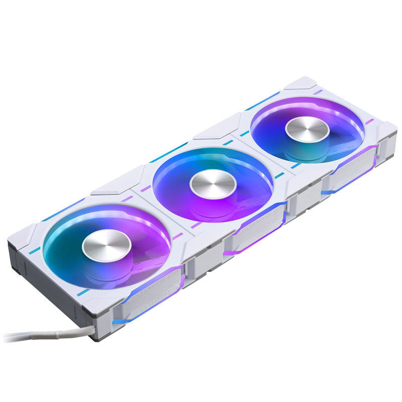PHANTEKS D30 D-RGB 120 mm vifter 3-pk hvit sideprofil