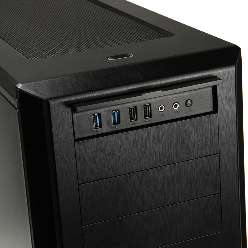 Nærbilde av frontpanel på PHANTEKS Enthoo Pro kabinett midtårn svart E-ATX