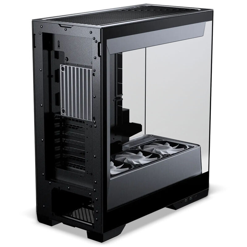 PHANTEKS Evolv S2 kabinett midtårn E-ATX RGB herdet glass svart nærbilde av sidepanel