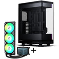 PHANTEKS Evolv X2 + TRYX PANORAMA ARGB AIO vannkjøling 360 mm svart forfra