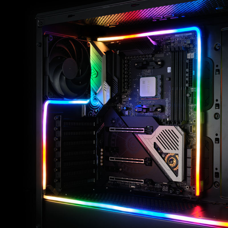 PHANTEKS Neon Digital RGB LED-strip 1 m 70 LED montert i PC