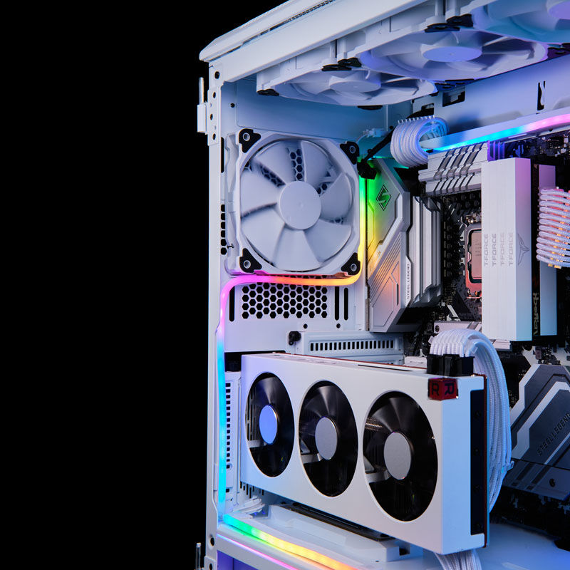 PHANTEKS Neon Digital RGB LED-strip nærbilde av LED-linse
