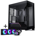 PHANTEKS NV5 MK2 kabinett med Glacier One 360 AIO vannkjøling DRGB svart forfra