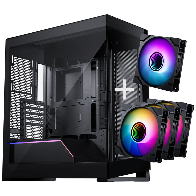 PHANTEKS NV5 MK2 kabinett midtårn D-RGB m4 vifter svart forfra