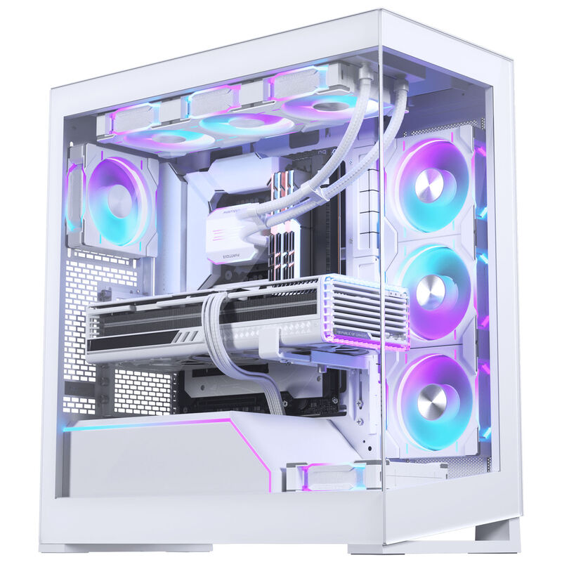 PHANTEKS NV5 MK2 midtårn E-ATX herdet glass D-RGB hvit frontpanel detaljer