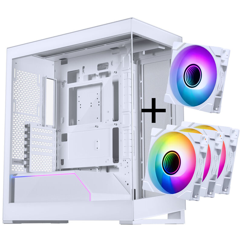 PHANTEKS NV5 MK2 kabinett midtårn DRGB herdet glass hvit forfra