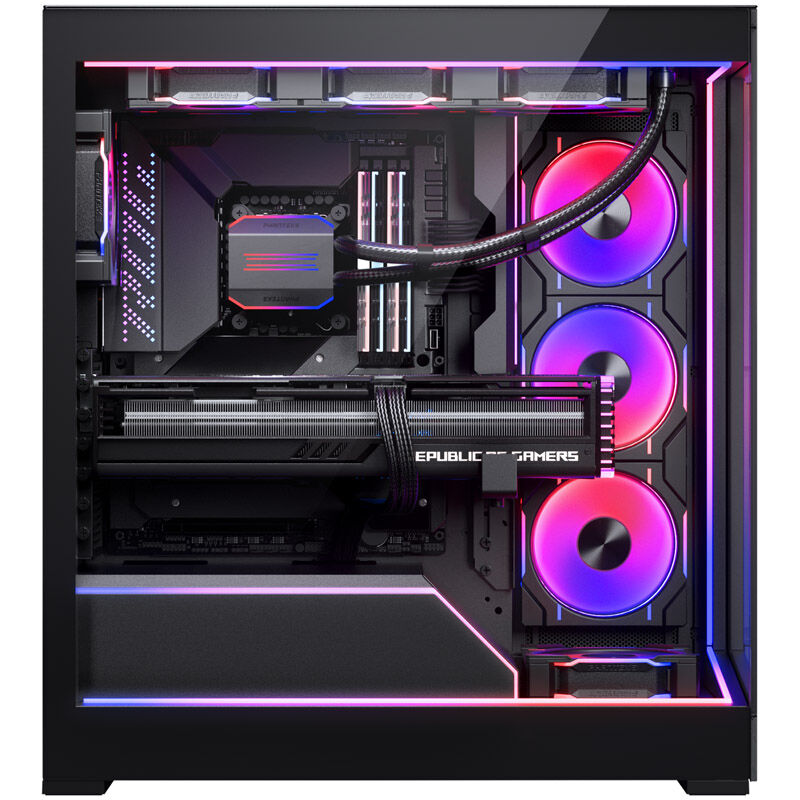 Phanteks NV5 Premium DRGB belysningssett + Power-Hub svart i mørkt rom