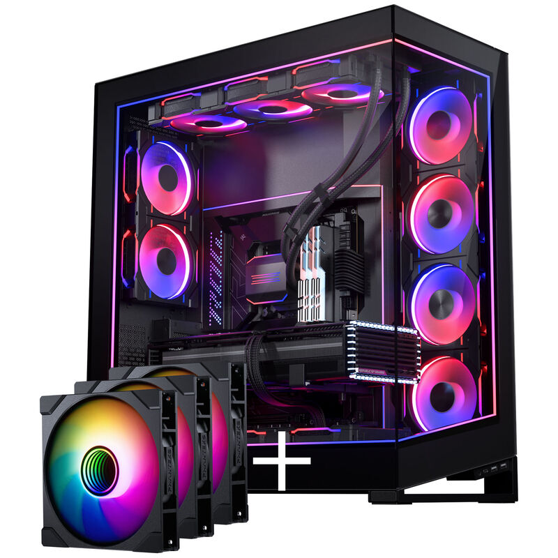 PHANTEKS NV7 kabinett fulltårn E-ATX ARGB herdet glass svart front