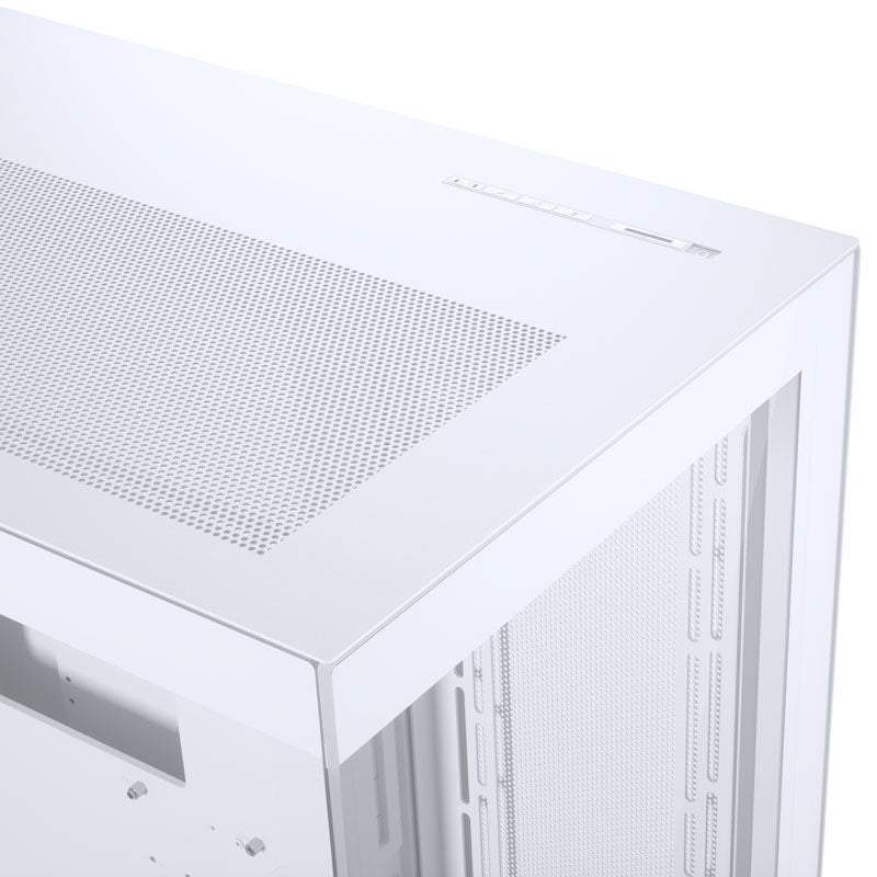 PHANTEKS NV9 E-ATX fulltårn kabinett herdet glass ARGB hvit matt nærbilde av ARGB-belysning