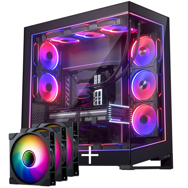 PHANTEKS NV9 MK2 kabinett fulltårn E-ATX D-RGB herdet glass svart forfra