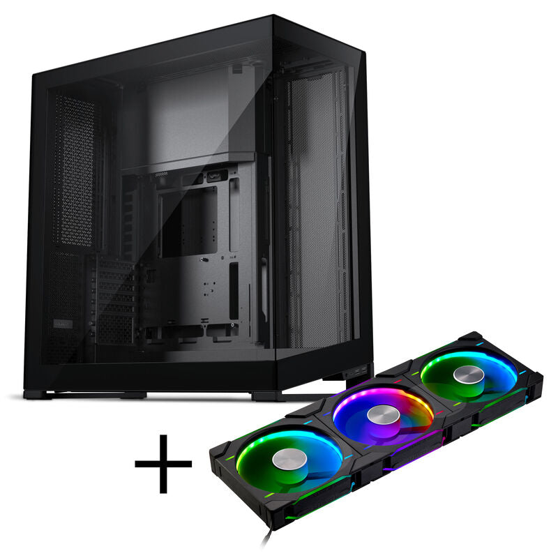 Phanteks NV9 MK2 kabinett E-ATX herdet glass ARGB svart forfra