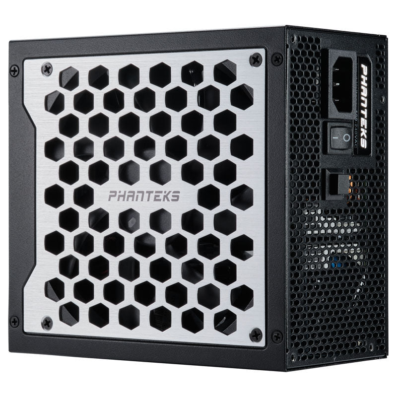 Detalj av Phanteks Revolt 1200W strømforsyning vifte