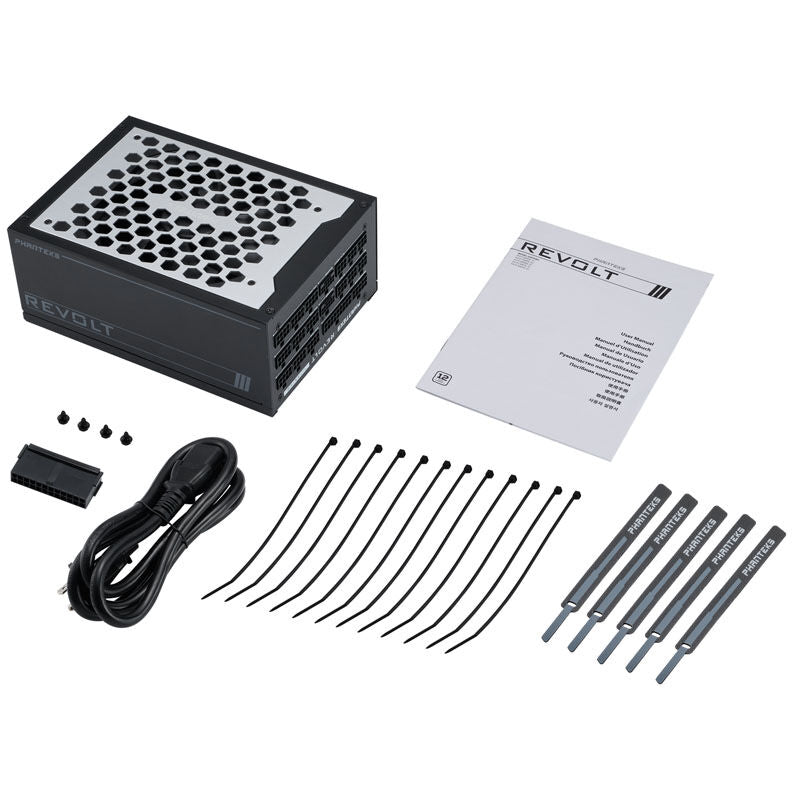 Phanteks Revolt 1600W strømforsyning ATX 3.0 detalj