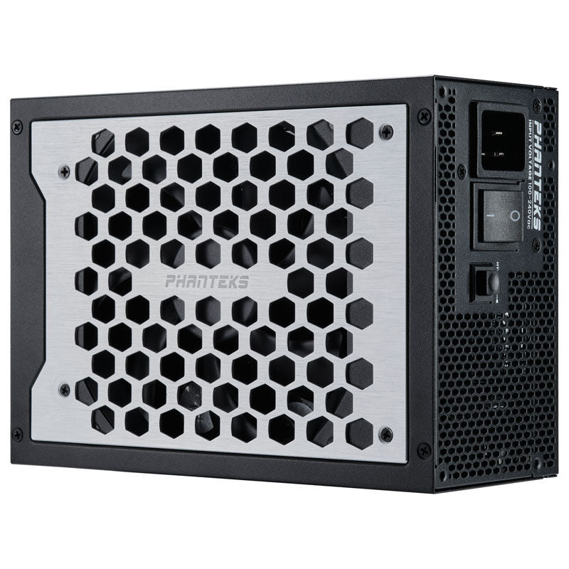 Detalj av Phanteks Revolt 1600W strømforsyning ATX 3.0