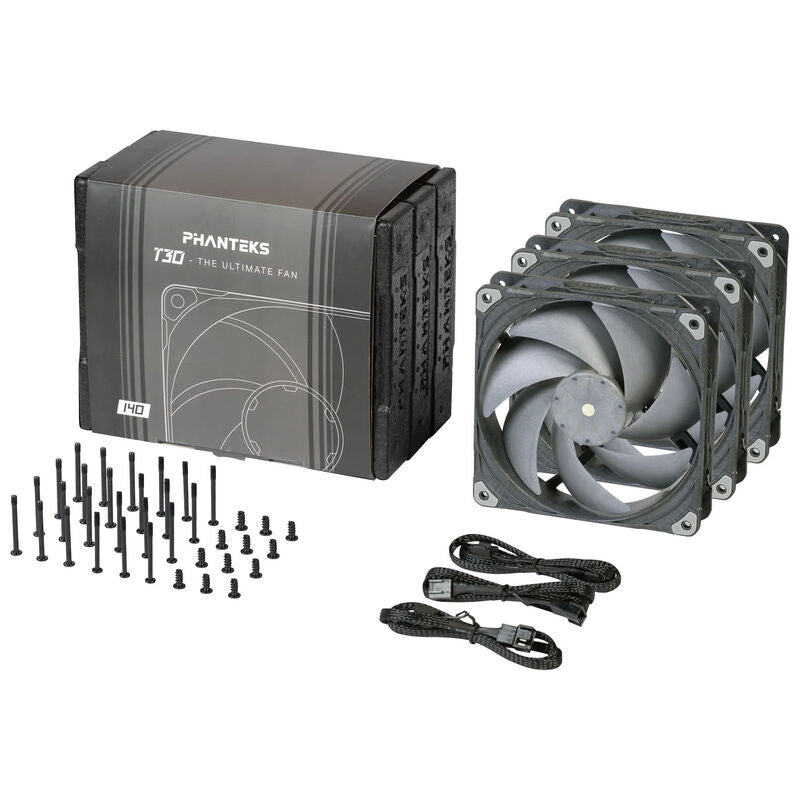 Phanteks T30 PWM 140 mm vifte 3-pack svart pakkede vifter