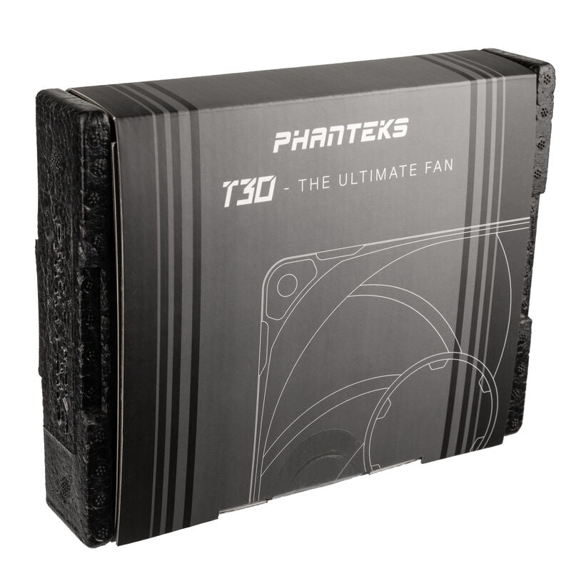 Phanteks T30 PWM vifte 120 mm 3000 RPM svart vifte med 4-Pin PWM-tilkobling