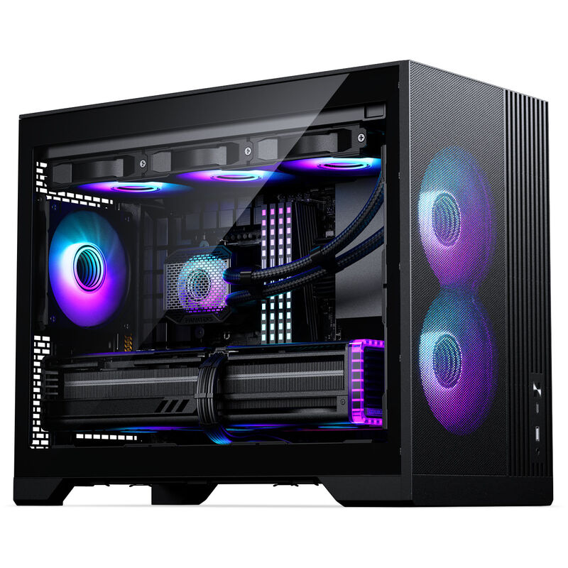Phanteks XT M3 kabinett mATX herdet glass hvit bakside