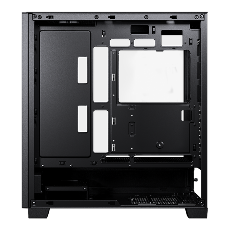 Phanteks XT Pro kabinett midtårn herdet glass svart sidepanel åpent