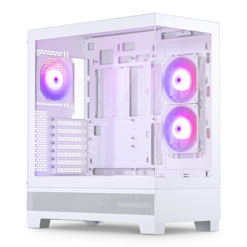 Phanteks XT View kabinett midtårn D-RGB herdet glass hvit forfra